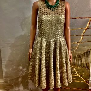 Gabby Skye Gold Asymmetrical Dress